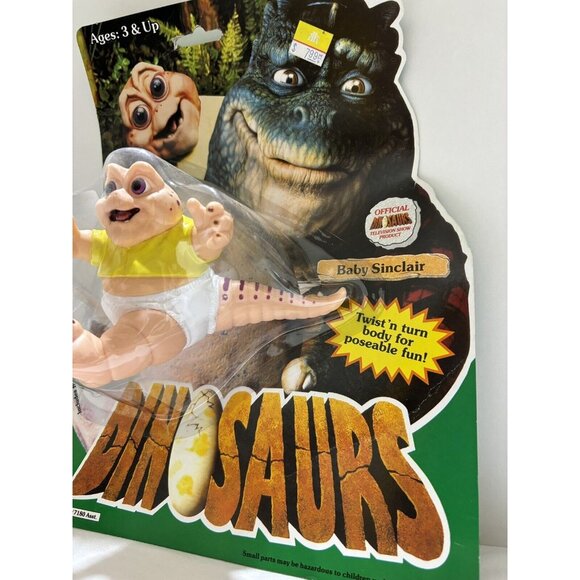 RARE 1990s Disney Dinosaurs Baby Sinclair Action Figure New In The Package - Picture 2 of 5